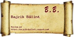 Bajzik Bálint névjegykártya